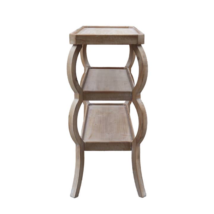 Paris Loft Inc – wholesale Console table – 3-Tier Wood Console Table with Wave Frame7