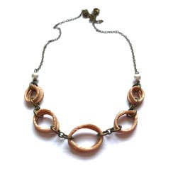 Wood Link Pearl Necklace for wholesale by Sun Ah Blair Jewelry