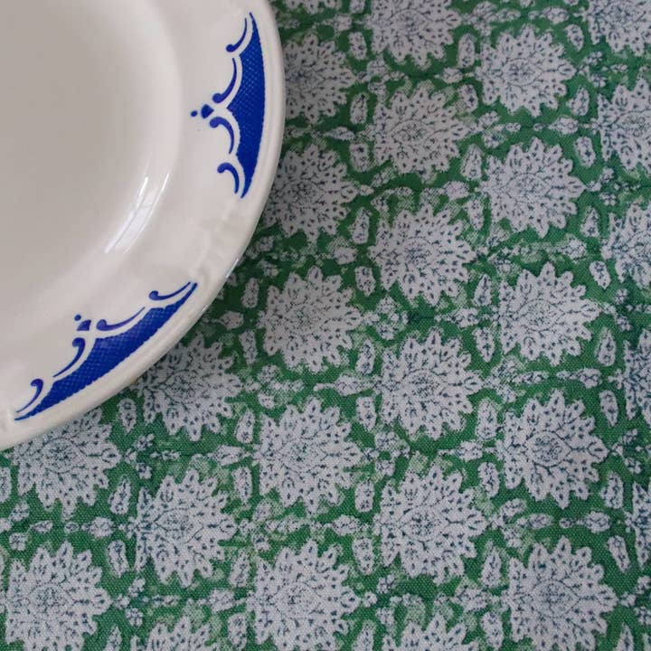 Rozablue - Venta al por mayor Manteles - Mantel pequeño Breezy verde impreso a mano 150 x 240 cm3