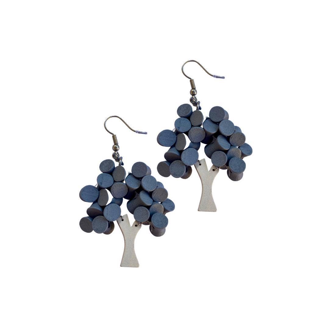 Bijondo – Brincos de argola por atacado – Brincos de madeira com pingente divertido em formato de árvore4