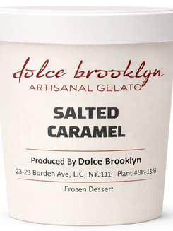 Salted Caramel Gelato Pint for wholesale by Dolce Brooklyn
