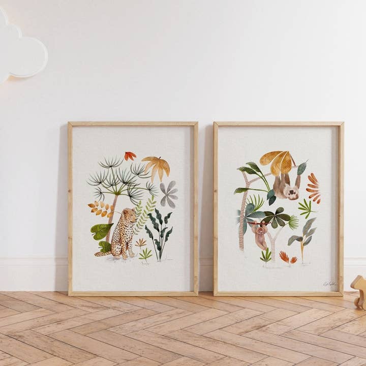 Set of 2 Jungle Animal Prints for wholesale by Urchin Bay