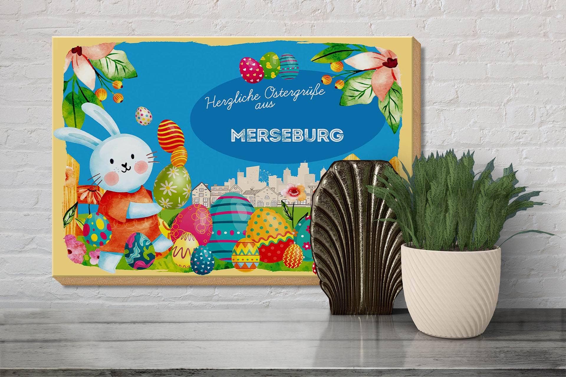 Femer - Wholesale Sign - Easter Easter greetings wooden sign 30x20cm MERSEBURG gift decoration wooden sign3