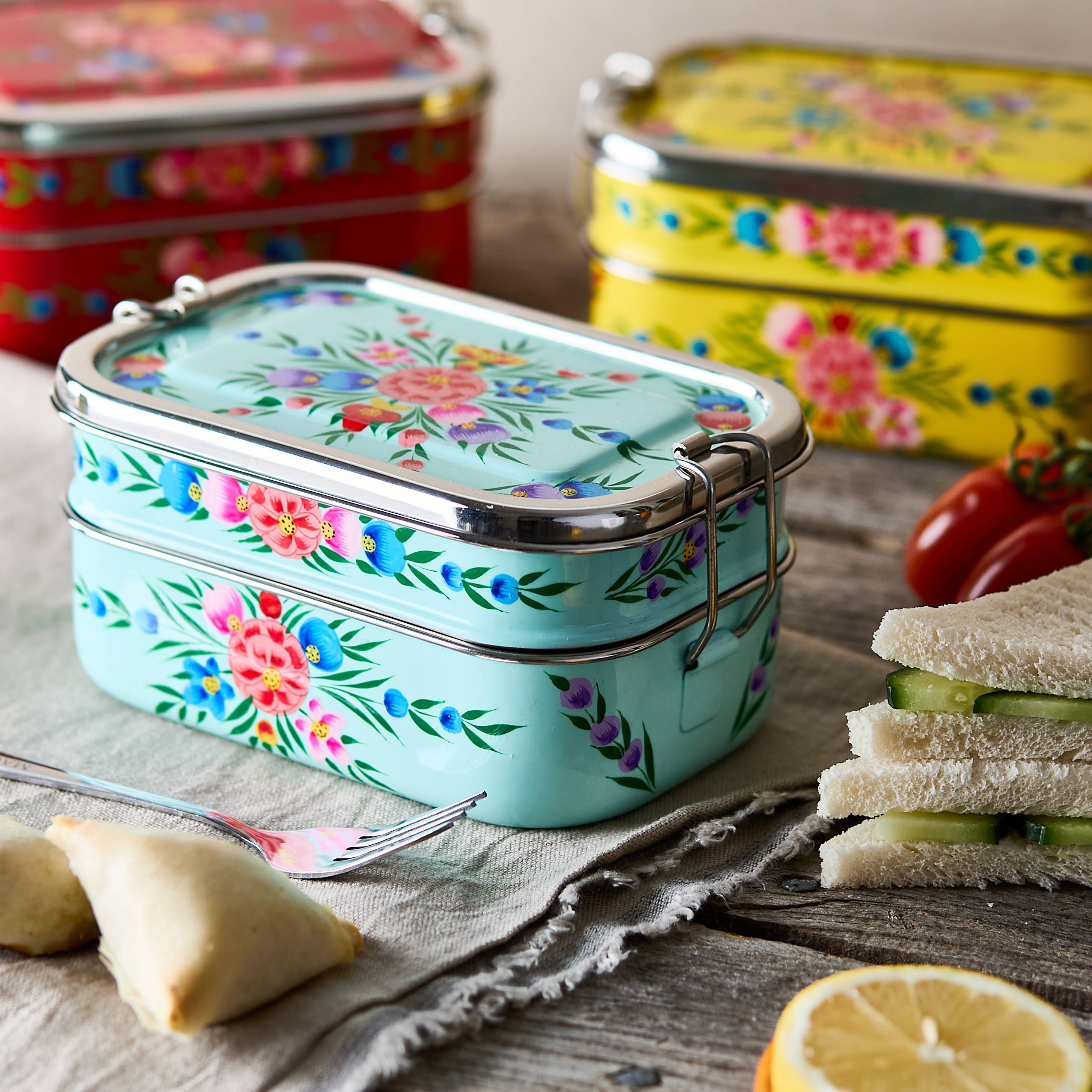 Dalit Goods Co – Engroshandel Madkasse/-boks – Rustfri stål tiffin-madkasse | Gul forår2