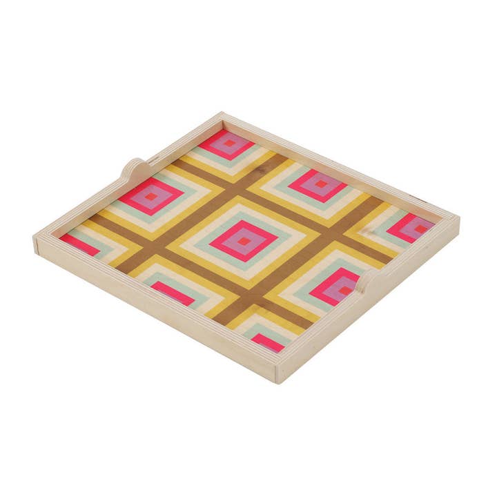 Bandeja cuadrada amarilla Squaresville para venta al por mayor de Wolfum Studio