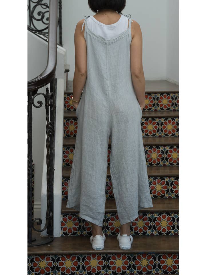 Merci Marie - Wholesale Jumpsuit - Women's - Linen Tie Shoulder Jumper #42424