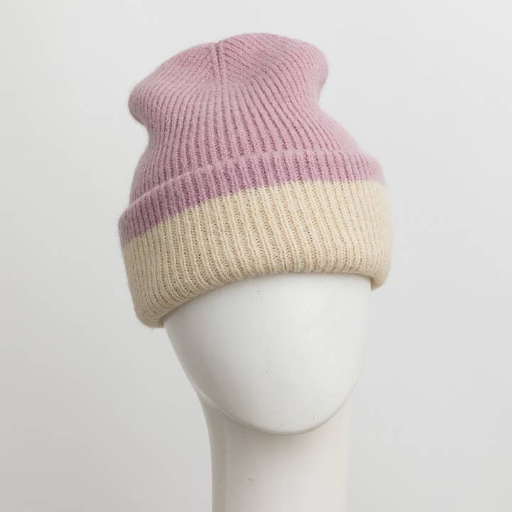 Leto Accessories - Wholesale Beanie - Women's - Basic Knit Two Tone Beanie - 4 Cute Colors12