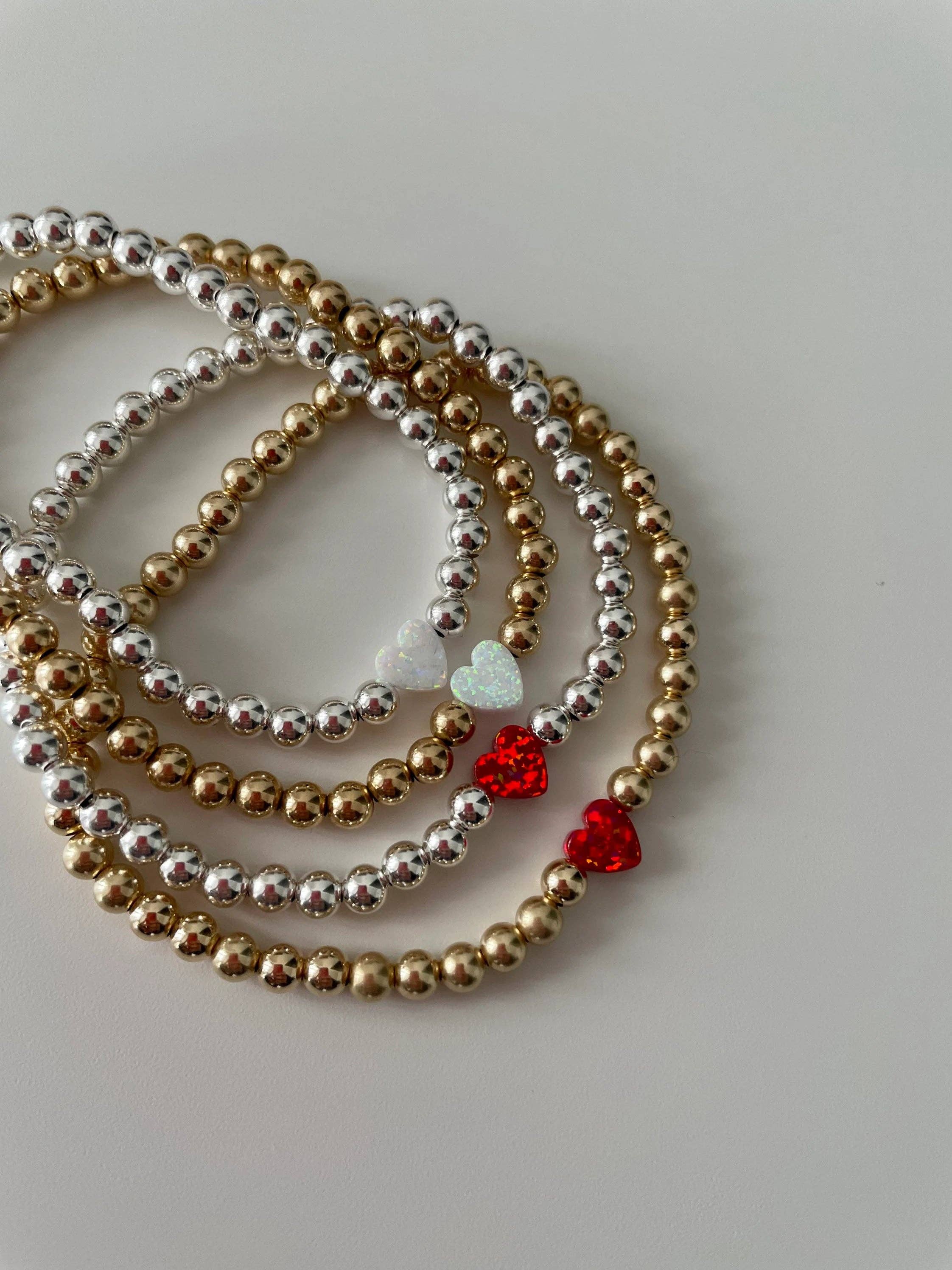 Gioielli By Gabriella - Wholesale Beaded Bracelet - Opal Heart Bracelet