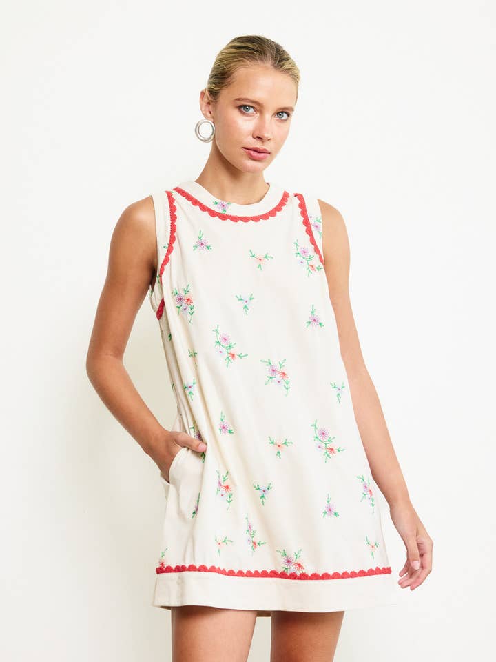 Robe droite brodée - RD1186 pour la vente par RAISONNEL