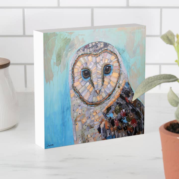 Owl Wood Block Décor for wholesale by P. Graham Dunn