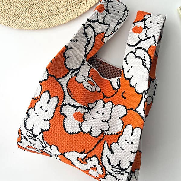 Printed Split-Joint Woven Handbag - Animal Print for wholesale by UZ Wholesale Store