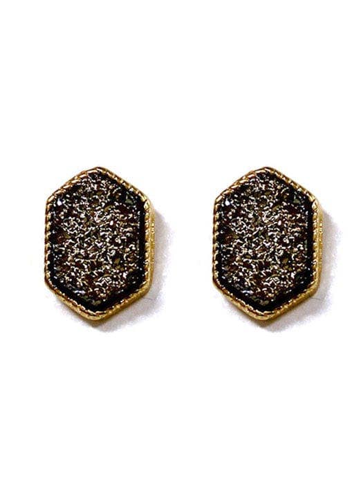 MiMi Wholesale - Wholesale Stud/Post Earrings - VE2334 Peggy Druzy Hexagon Post Earrings10