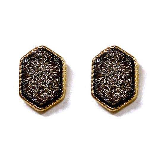 MiMi Wholesale - Wholesale Stud/Post Earrings - VE2334 Peggy Druzy Hexagon Post Earrings11