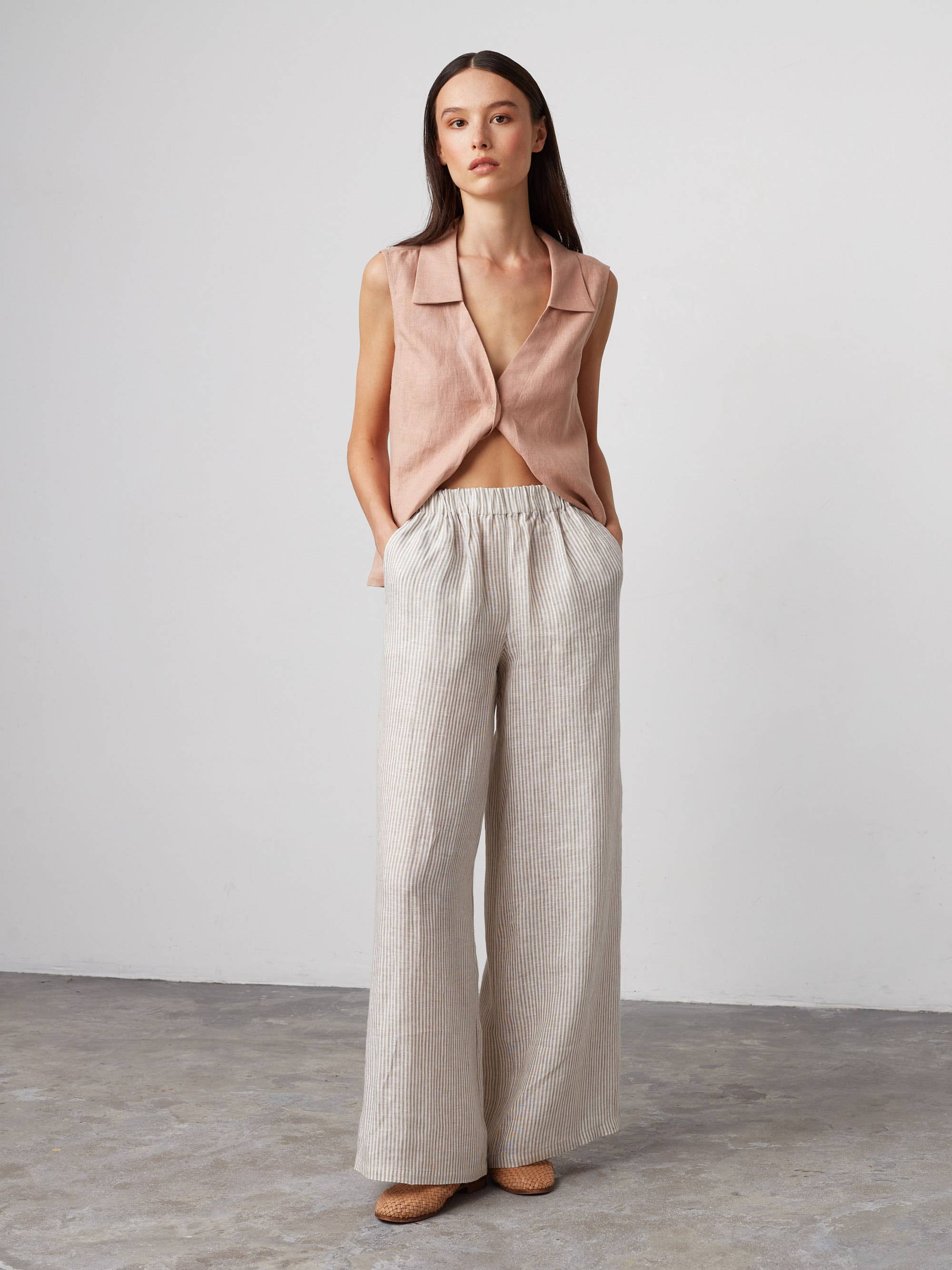 Love and Confuse - Wholesale Pants - Women's - Pearl Wide Leg Linen Pants1
