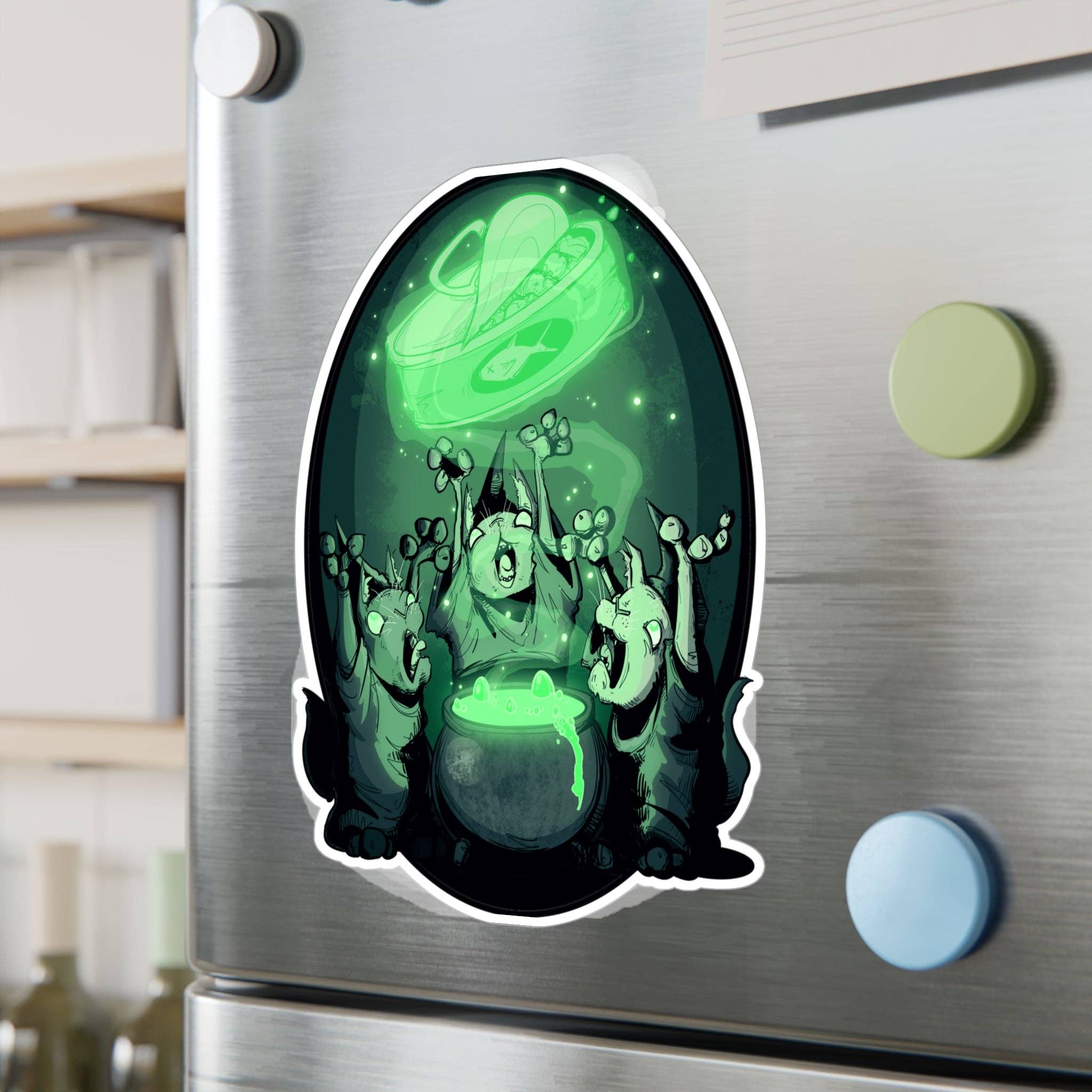 LVB Art - Vendita all'ingrosso Adesivo - Adesivo in vinile sagomato Cat Coven