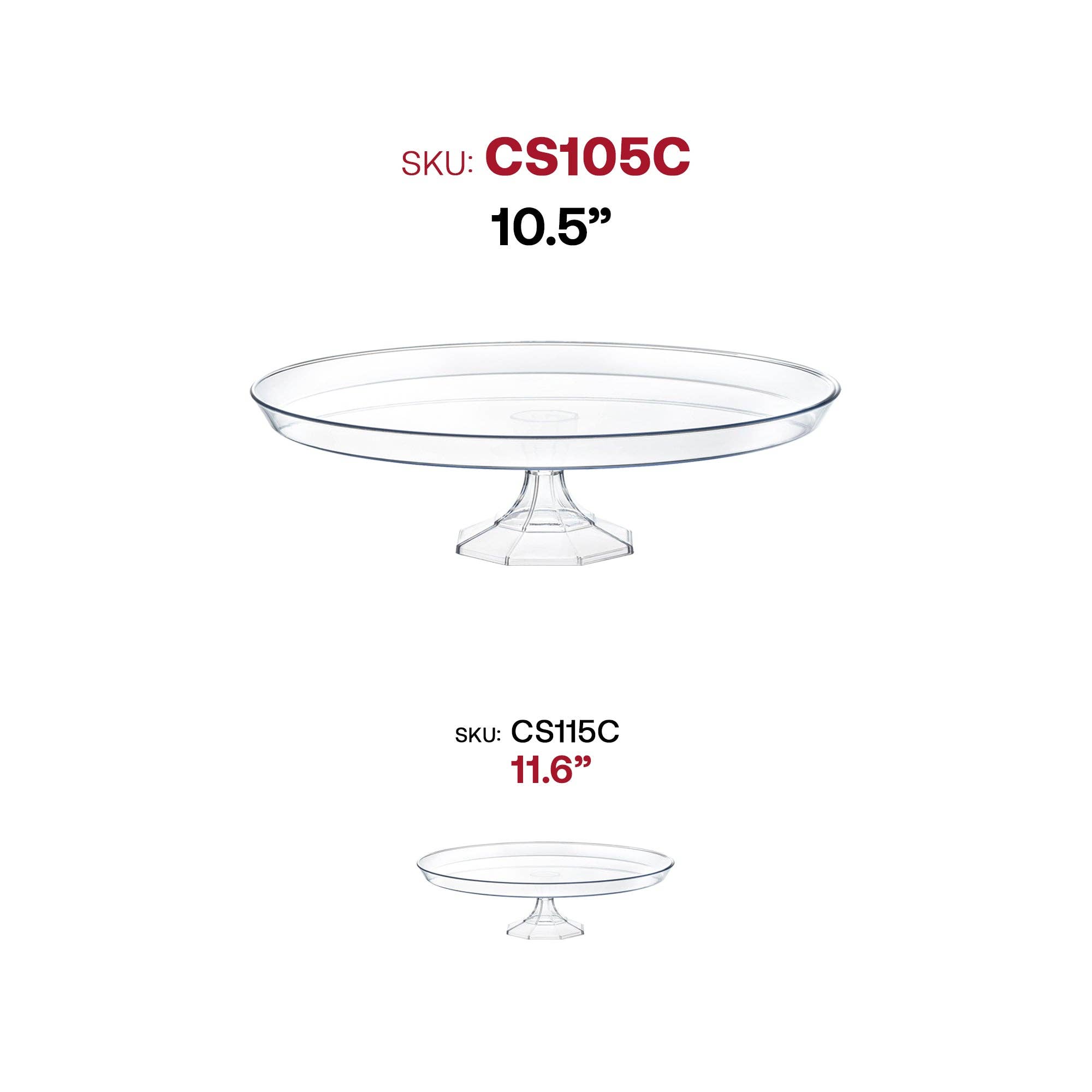 Smarty had a Party - Wholesale Cake Stand - 10.5" Clear Small Round Plastic Cake Stand - 1 pc5