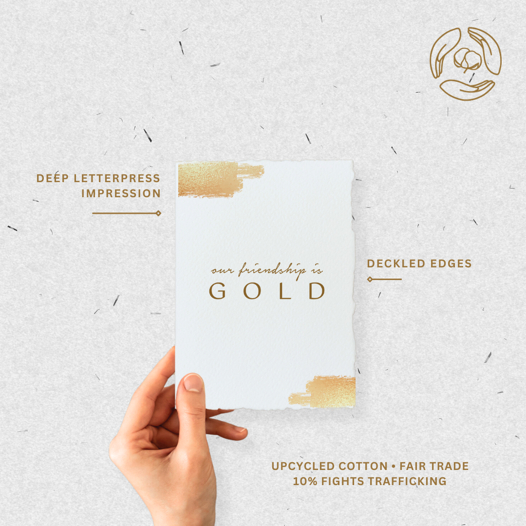 Paper Baristas - Wholesale Friendship Card - Our Friendship is Gold | Foil Greeting Card3