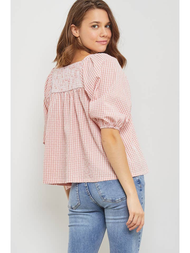 Dusty Rose Woven Blouse for wholesale on Faire