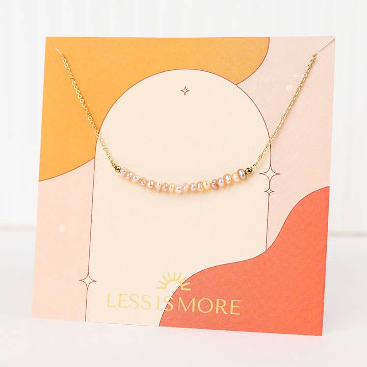 Less is More – Engroshandel Perlehalskæde – Pink Pearl Smile halskæde (Guld eller Sølv)5