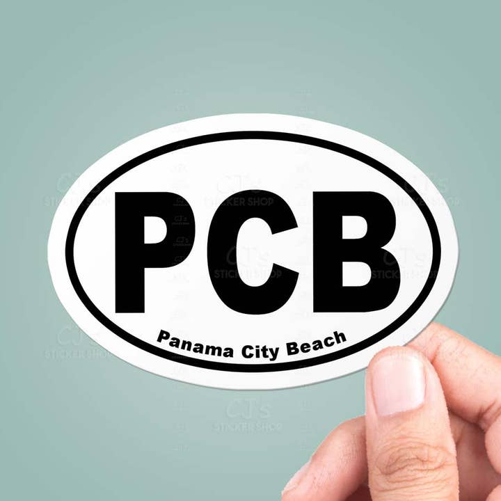 Autocollant ovale en vinyle Panama City Beach Florida pour la vente par CJ's Sticker Shop