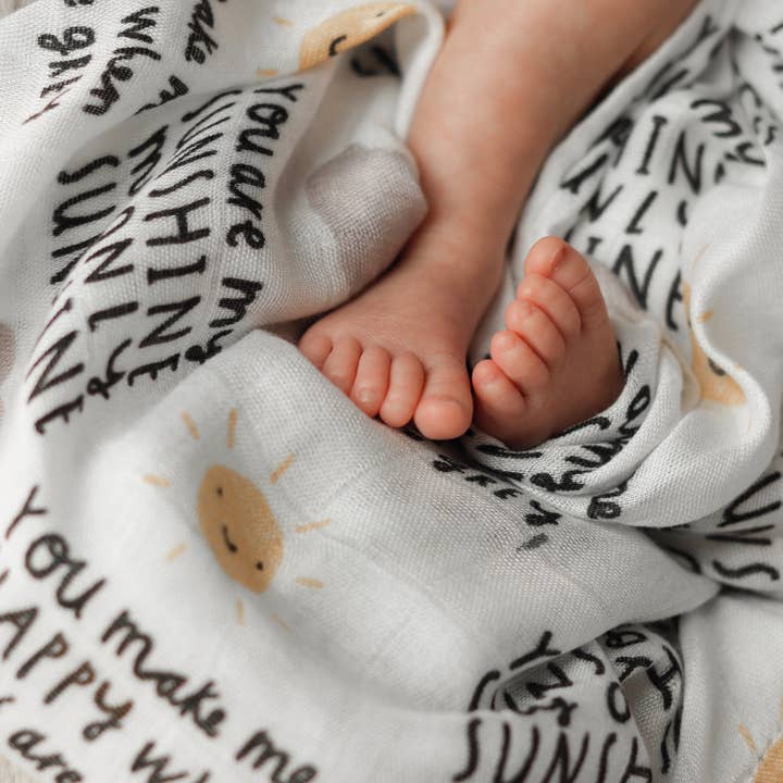 Du Er Min Solskin 100% Bambus Baby Muslin - 60cm Square for engroshandel hos HexNex