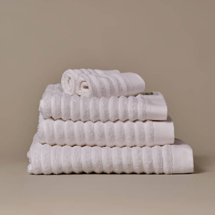 Misona - Wholesale Towel Set - Ribbed Organic Cotton Bath Towels & Face Cloths