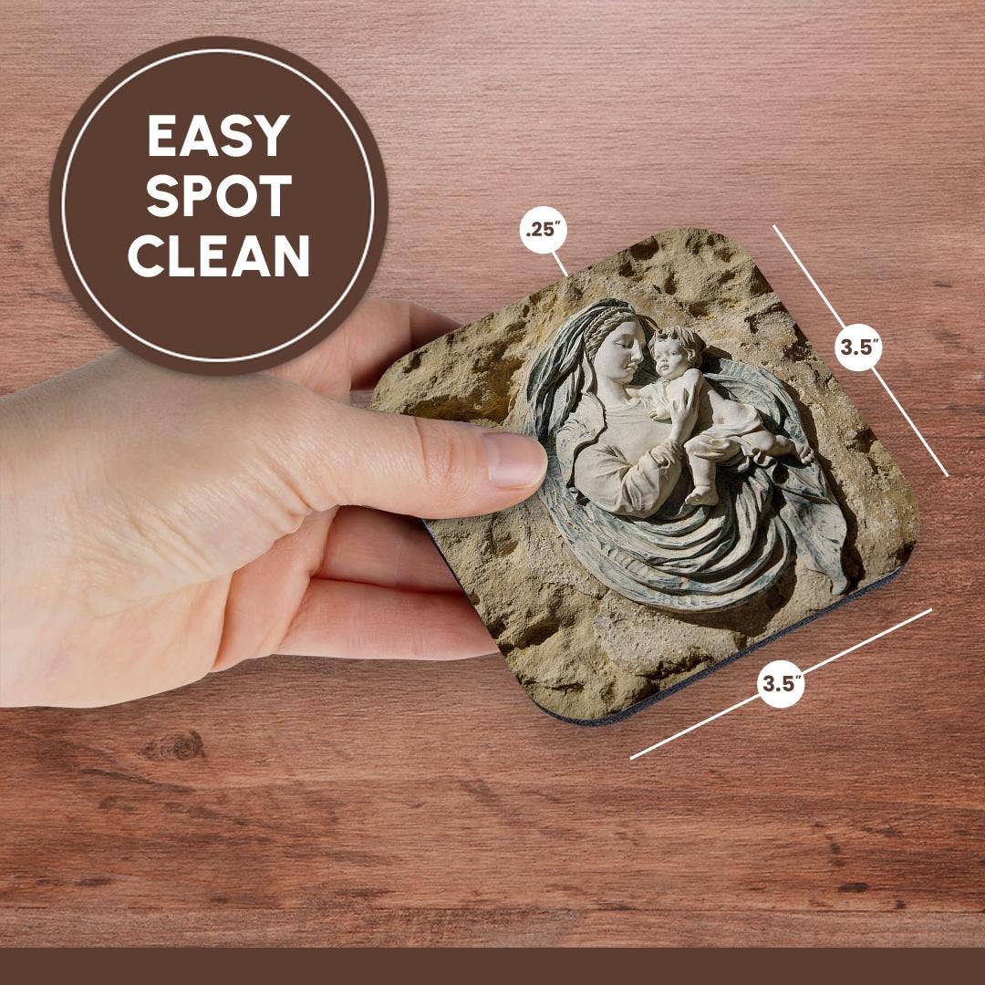 3dRose - Wholesale Coffee Mug - 3dRose, Valletta, Malta. Walled city, Mother and a child fresco on limestone., Coaster13