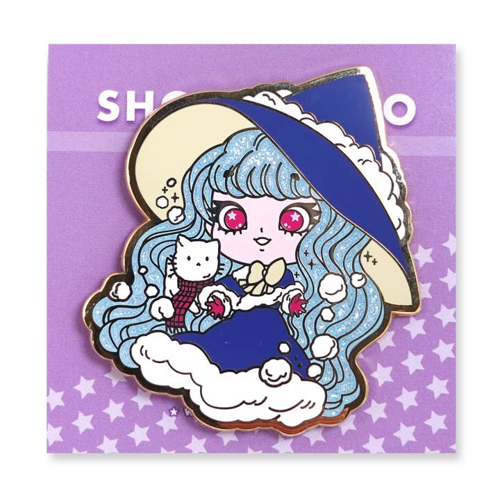 Enamel Pin Winter Witch Snow for wholesale by SHOURIMAJO