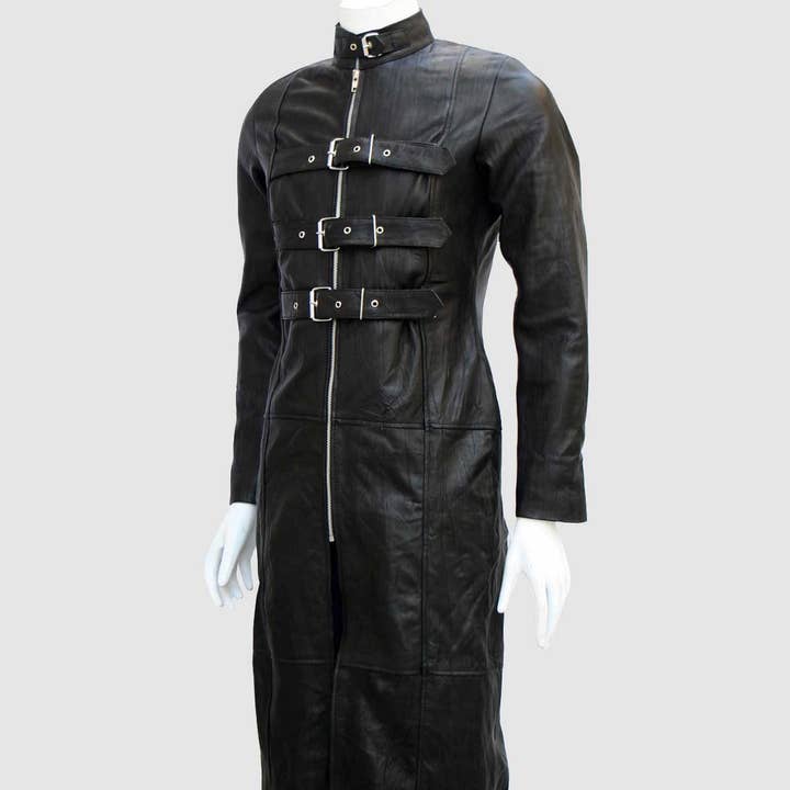 Gothic Leather Trench Coat for wholesale by The Royale Leather