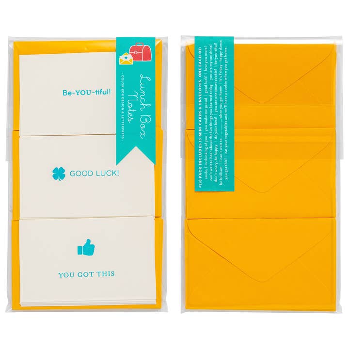 Color Box Design & Letterpress - Wholesale Stationery/Notecard Set - Lunch Box Notes | Emoticards2