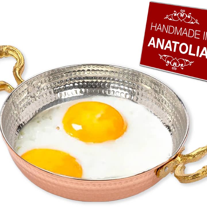Hakan - Vente Poêles - Poêle à Œufs en Cuivre Hakan pour la Cuisine, Petite Poêle à Frire Faite à la Main