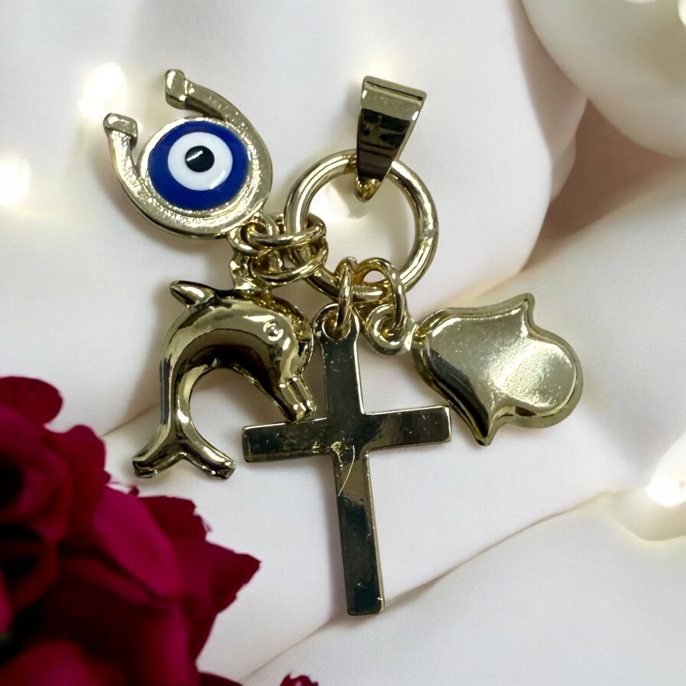 Divina Jewelry & Accessories LLC - Wholesale Pendant/Charm Necklace - Lucky Charms 14k Gold Electroplated Pendant4