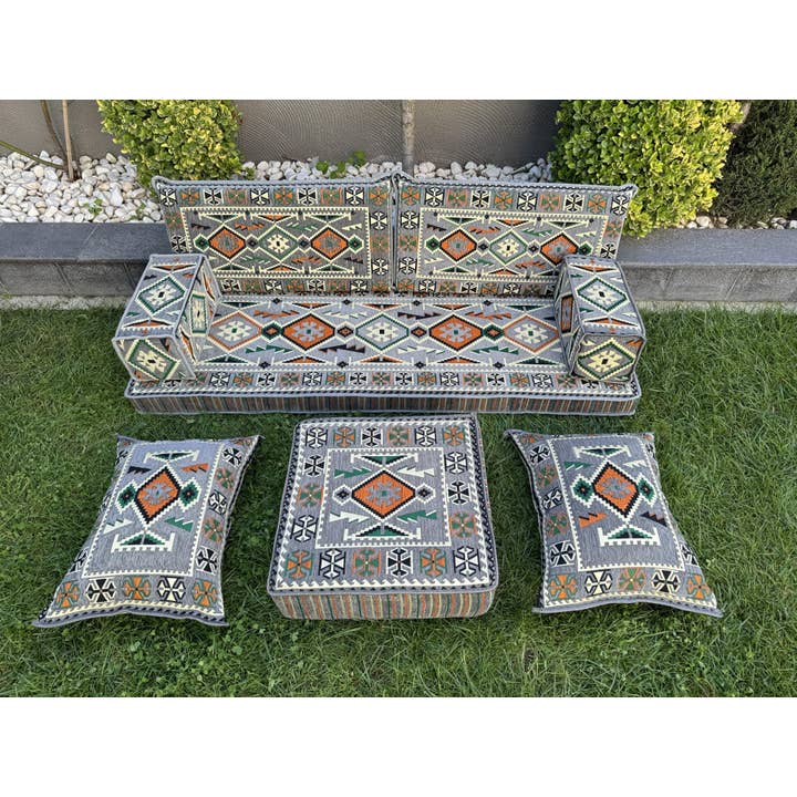 The Loom Wholesale - Wholesale Ottoman - Handmade Floor Seating - Kilim Patterned Ottoman Floor Sofa15