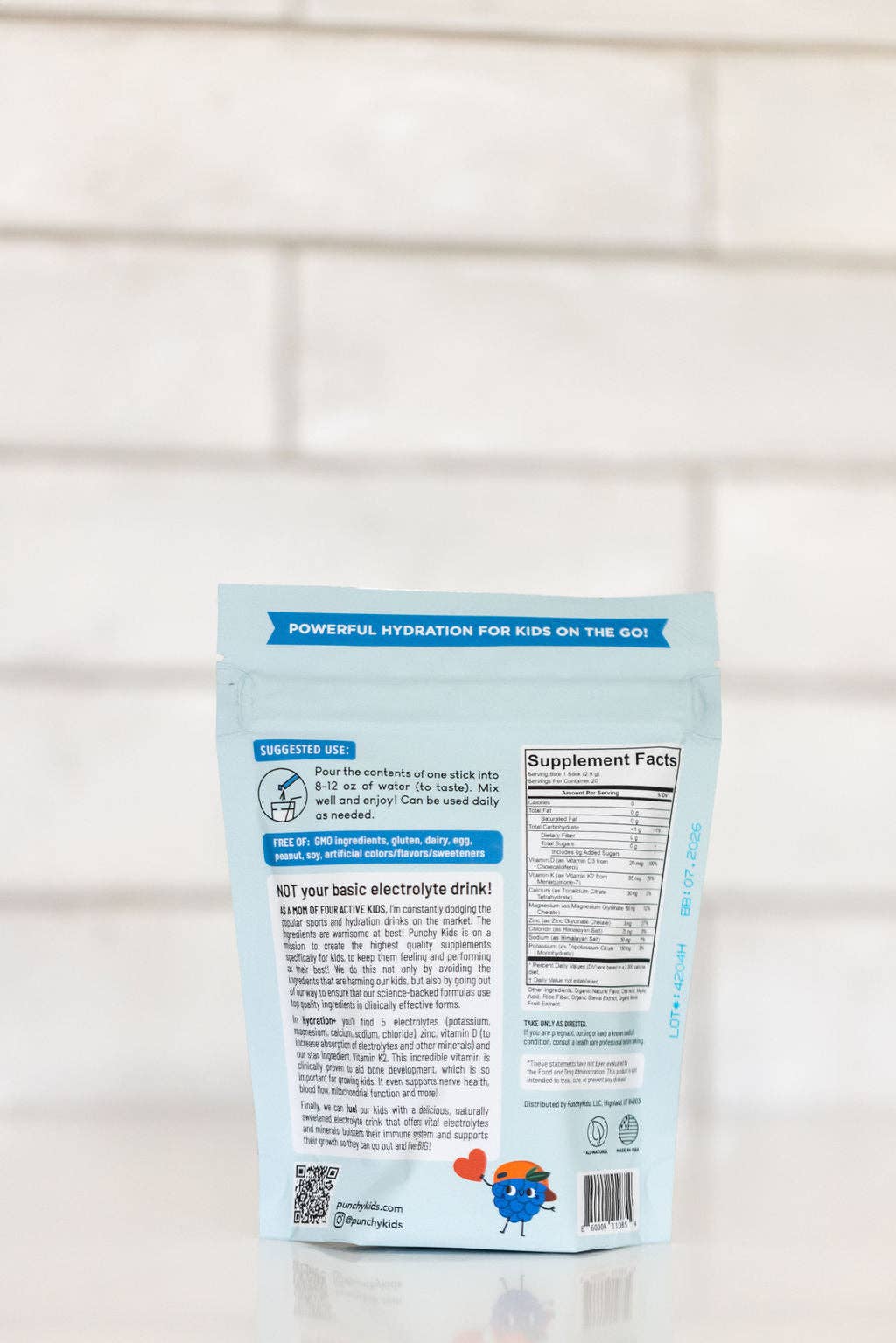 Punchy Kids – Engroshandel Pulver til sunhedsdrik – Hydration+ Stickpakker5