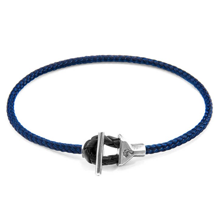 ANCHOR & CREW - Wholesale Woven/Braided Bracelet - Cullen Silver and Rope Bracelet