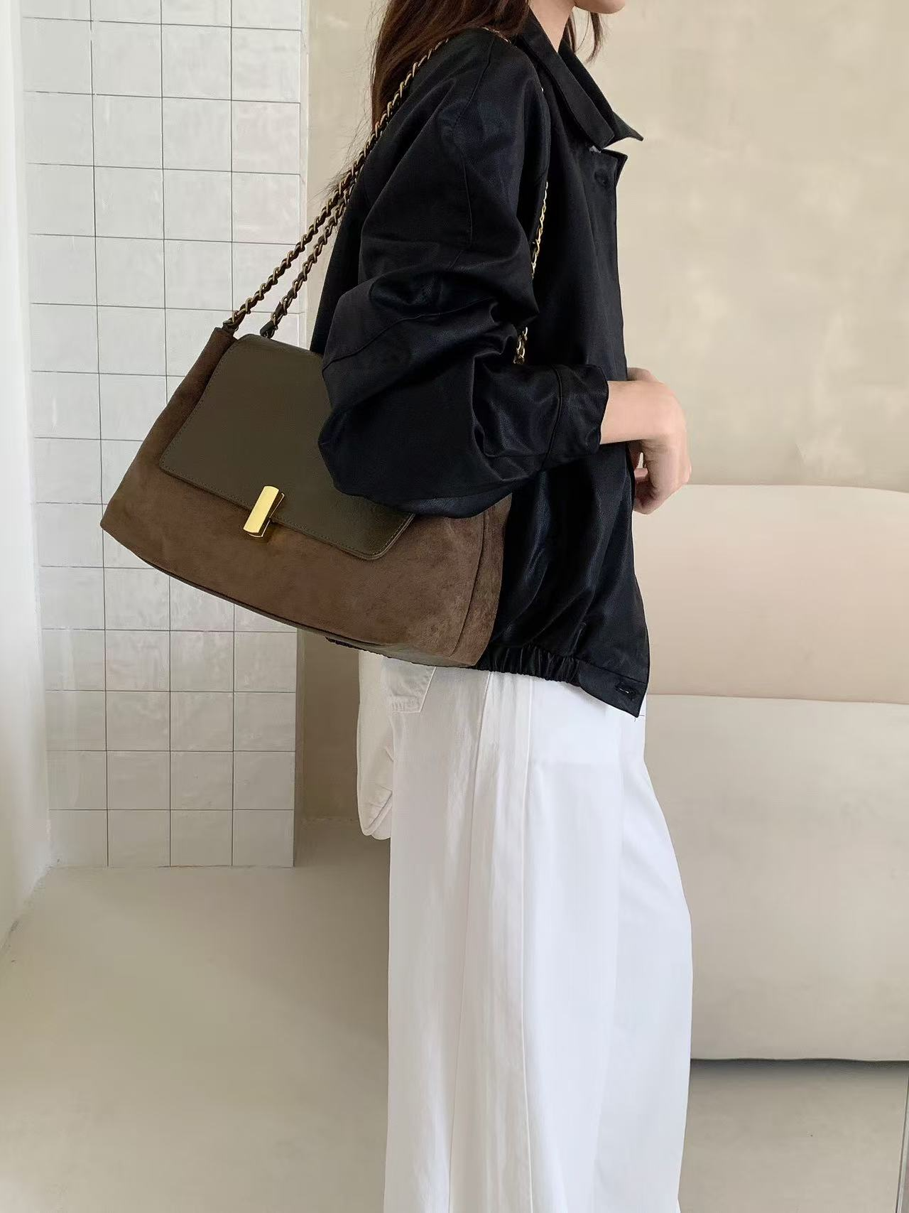 Pretty Persuasions - Vendita all'ingrosso Tracolla - Donna - Borsa a spalla in pelle scamosciata in microfibra P250910