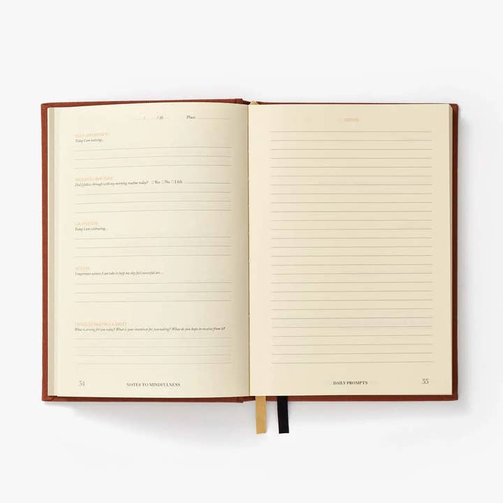 Intelligent Change - Wholesale Journal/diary - Notes to Mindfulness Journal Orange, Daily Guided Reflection2