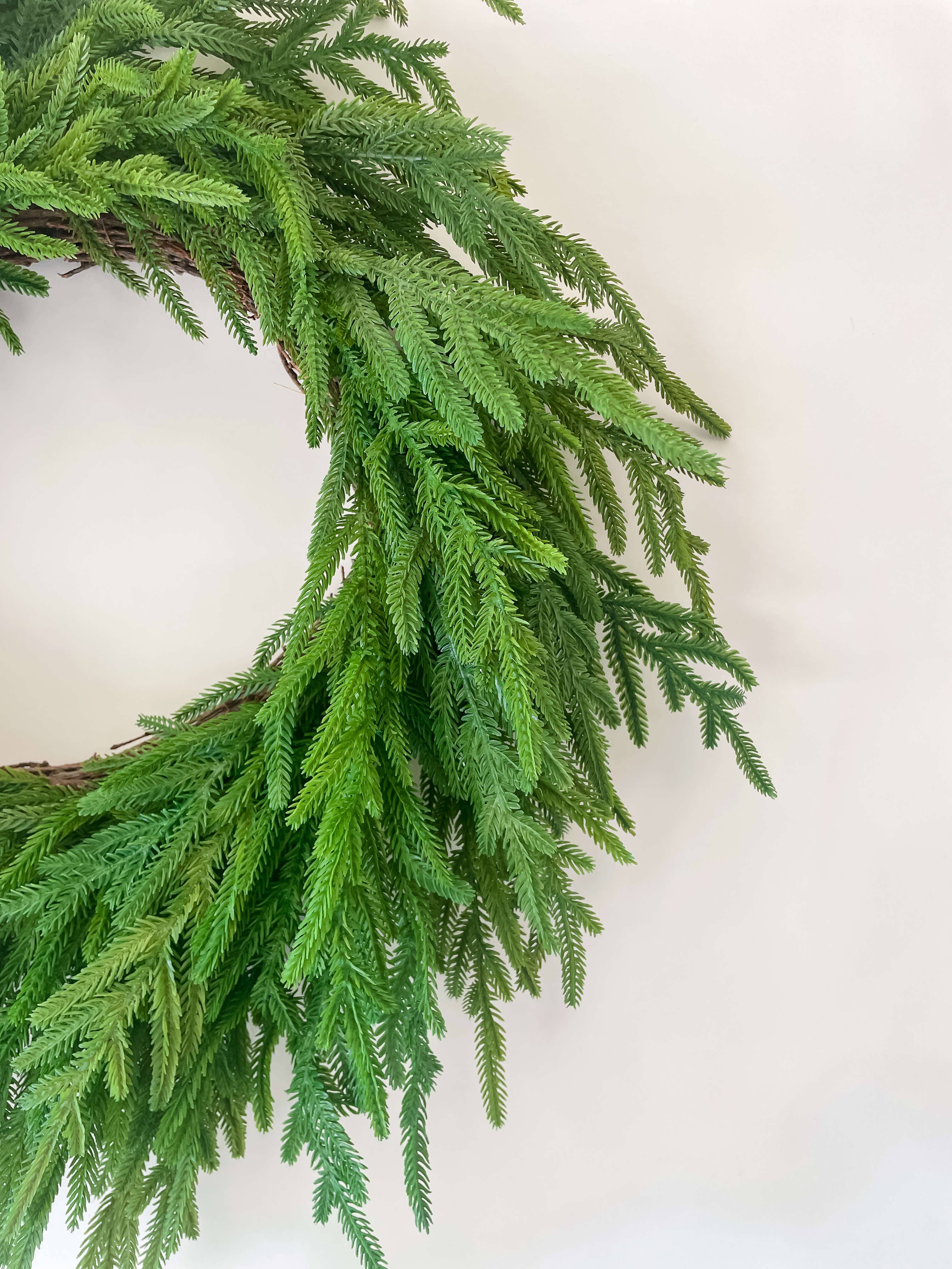 Hycroft Home Decor - Wholesale Wreath - Norfolk Pine Real Touch Faux Christmas Wreath 26"3