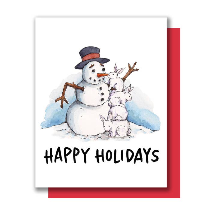 Happy Holidays Snowman Card BOXED CONJUNT de 8 por atacado de Paper Wilderness