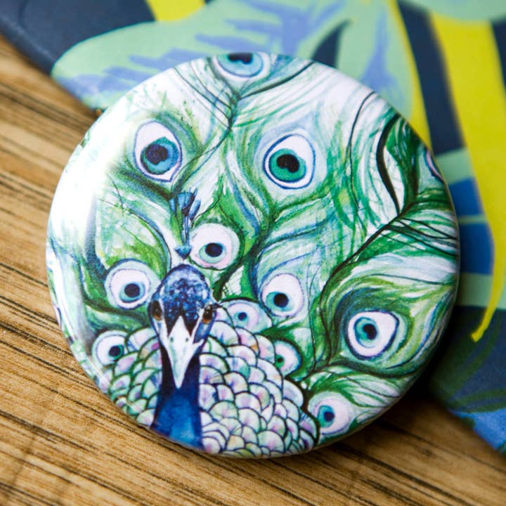 Kate Moby - Wholesale Compact Mirror - Inky Peacock Pocket Compact Mirror2