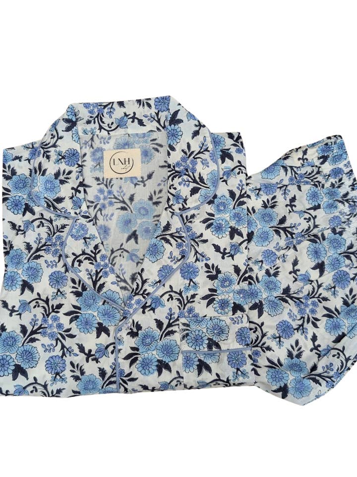 Ensemble de pyjama bleu chardon, long pour la vente par LNH EDIT