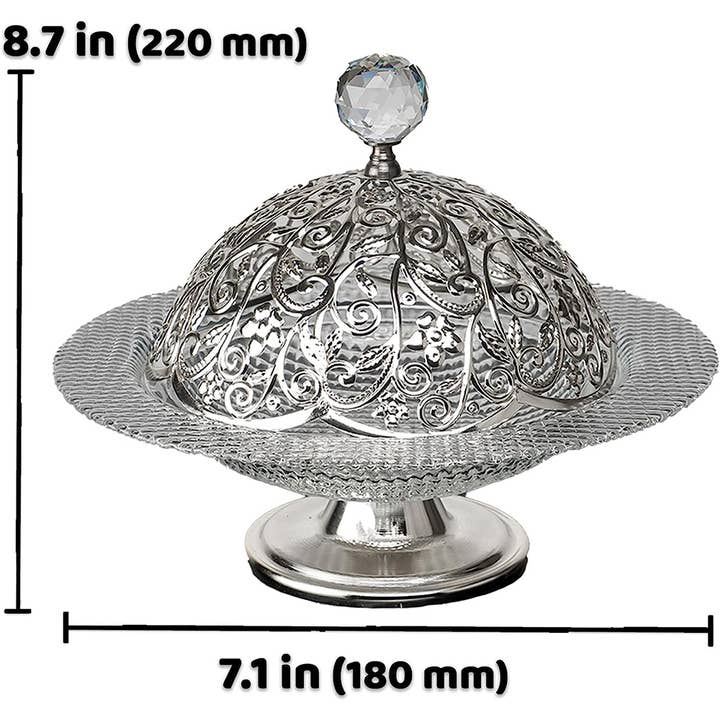 Hakan – Engroshandel Pyntetallerken/skål – Vintage slikskål med låg, håndlavet bagatskål, 7.1"