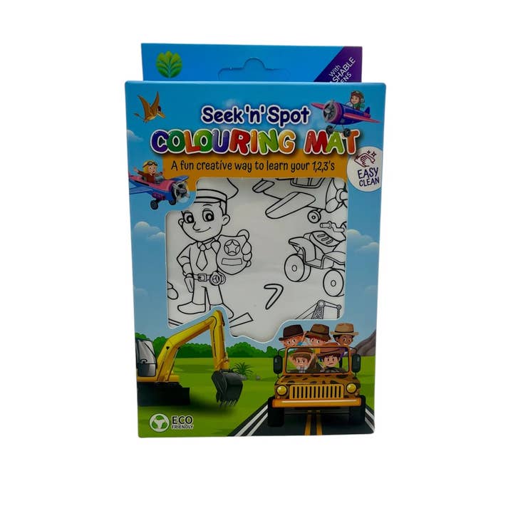 Nourish By Nature - Wholesale Colouring mat – Child & baby - Seek N Spot Silicone Colouring Mat Cars and Trucks3