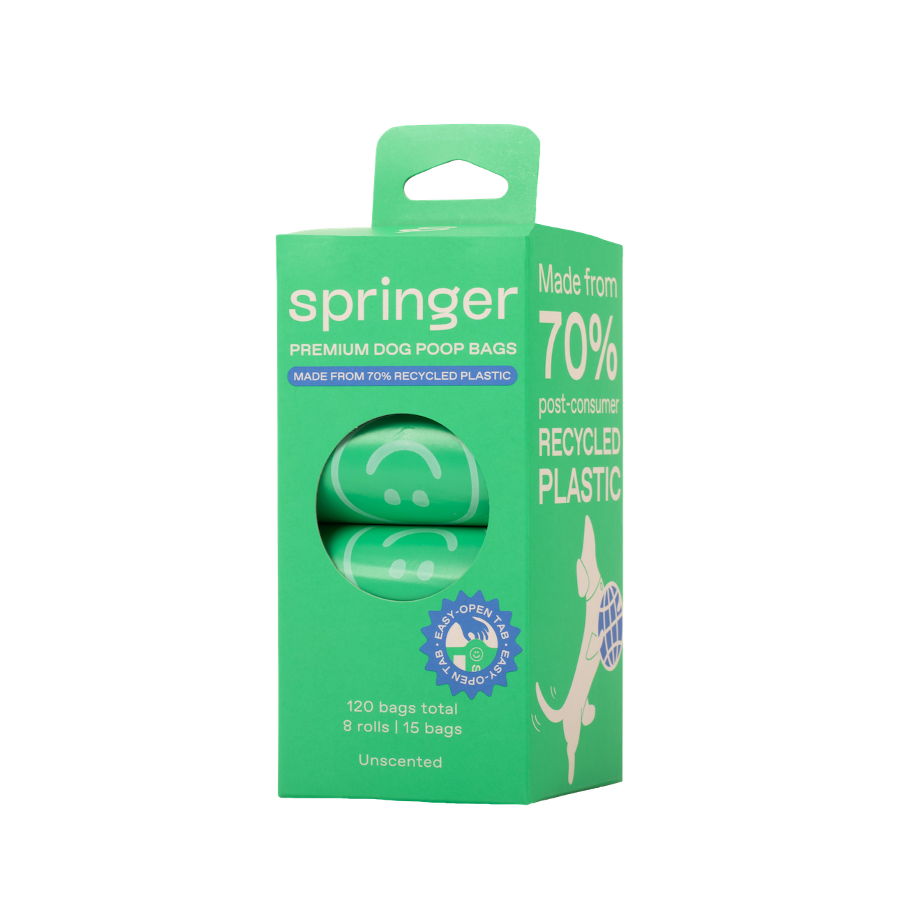 Springland Pets - Venta al por mayor Bolsitas para excrementos - Bolsas premium para desechos de perro – 120 bolsas, 8 rollos (paquete de 6)5