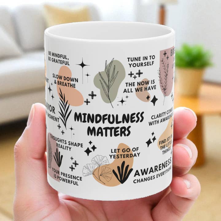 EMESLY - Wholesale Coffee Mug - Mindfulness Matters Motivational Coffee Mug Gift; 11oz/15oz0