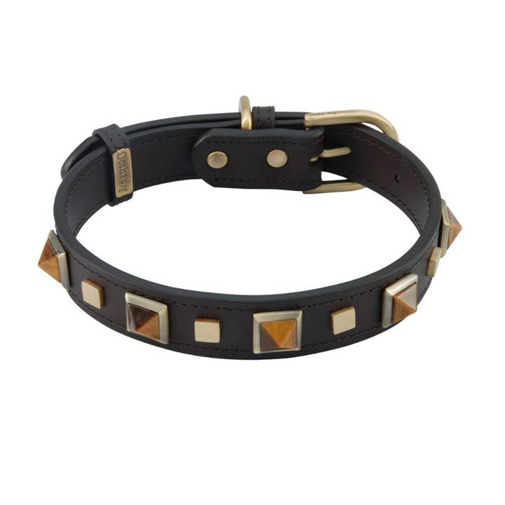 Coleira/coleira Rock and Roll - Castanho, Olho de tigre por atacado de Dosha Dog