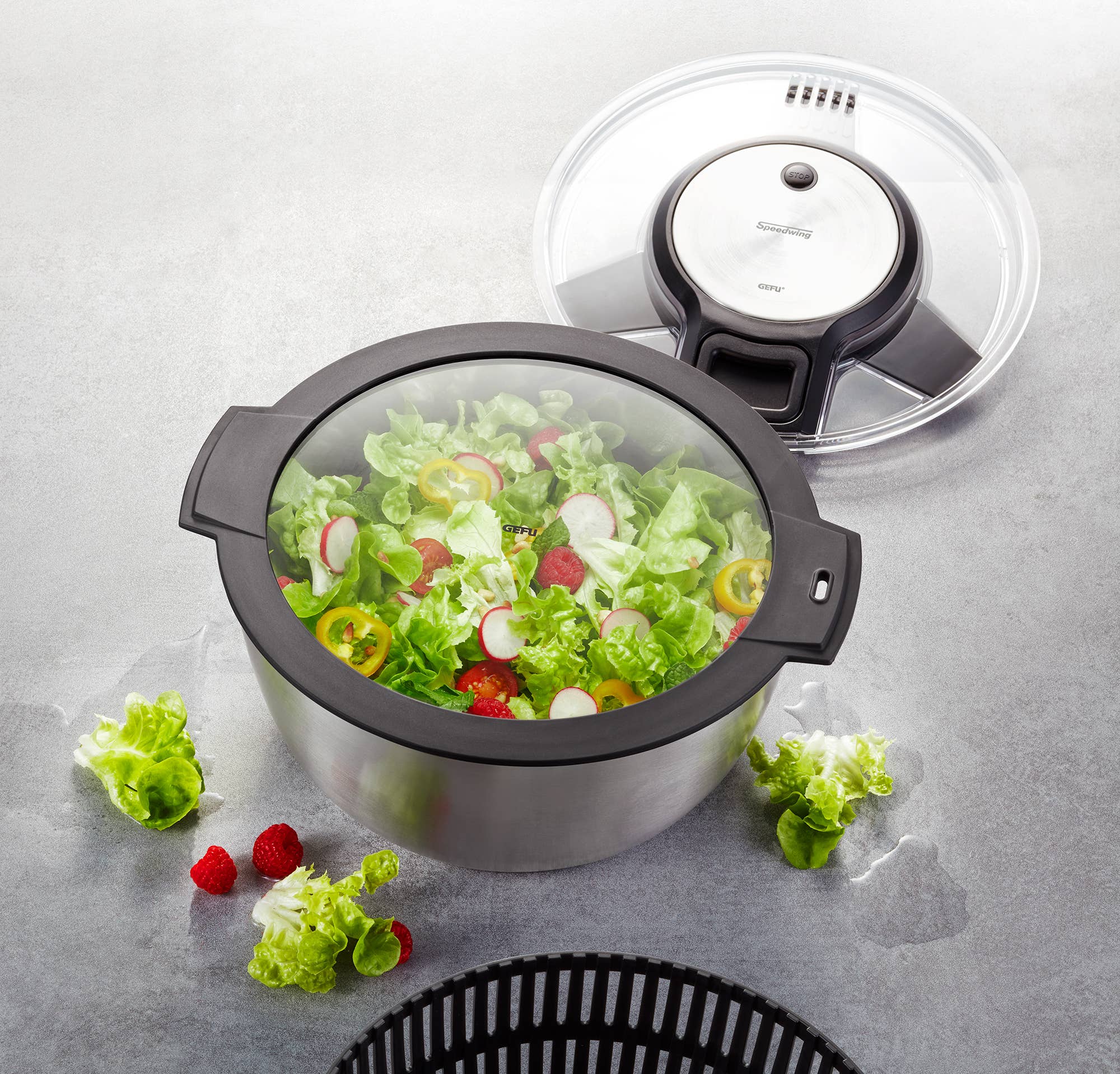 Gefu GmbH - Wholesale Kitchen Tool/Gadget - Salad Spinner SPEEDWING®, Ø 26 cm2