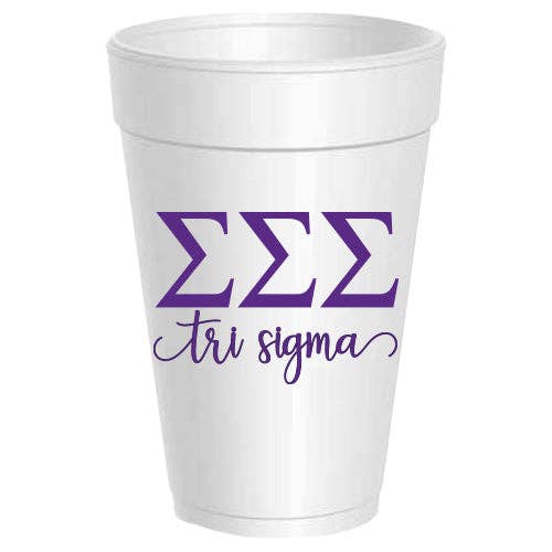 Sassy Cups - Wholesale Disposable Cup - Sigma Sigma Sigma - ΣΣΣ - Styrofoam Cups - 10 pack