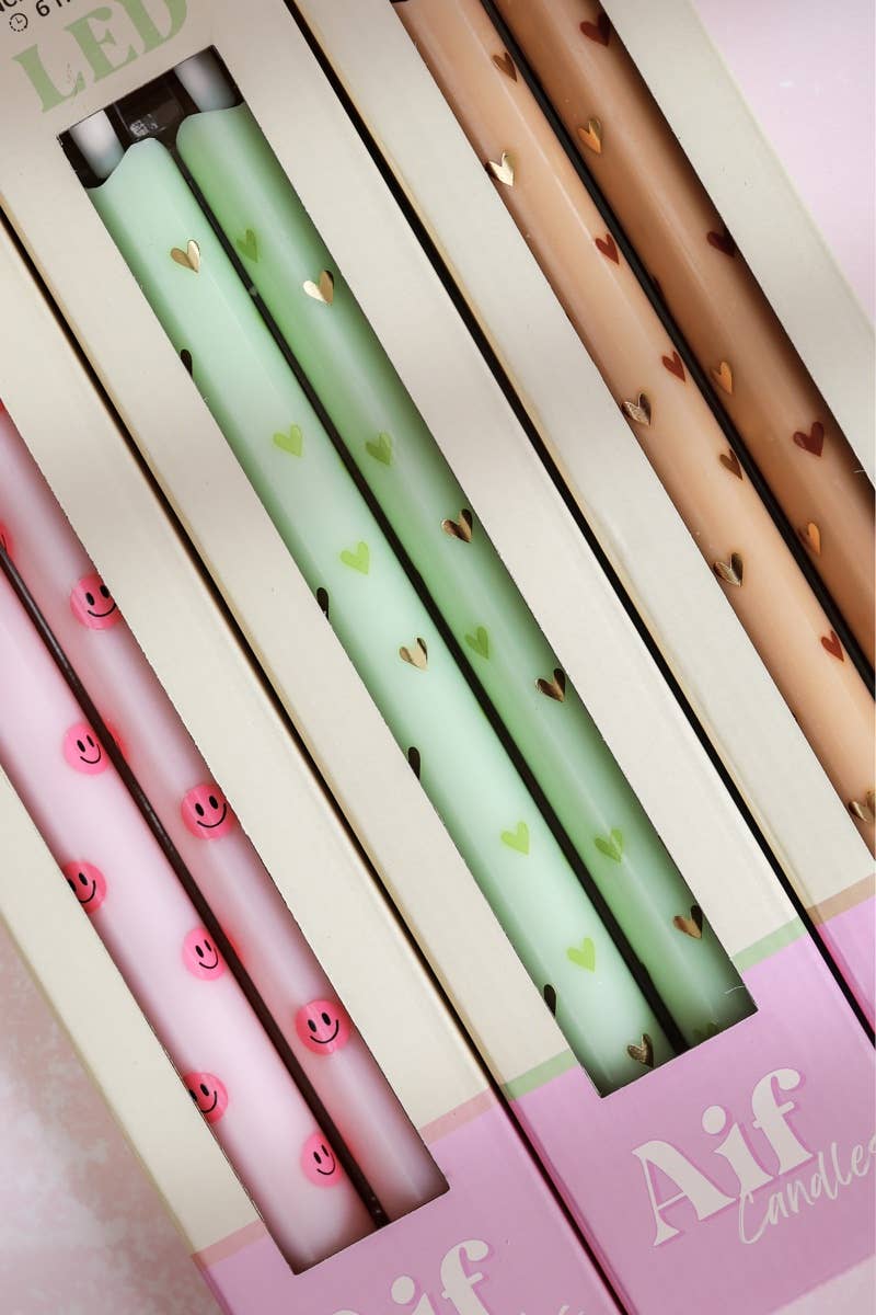 Aifcandles - Wholesale Flameless Candle - LED Pillar Candle Smiley Pink - Set of 216