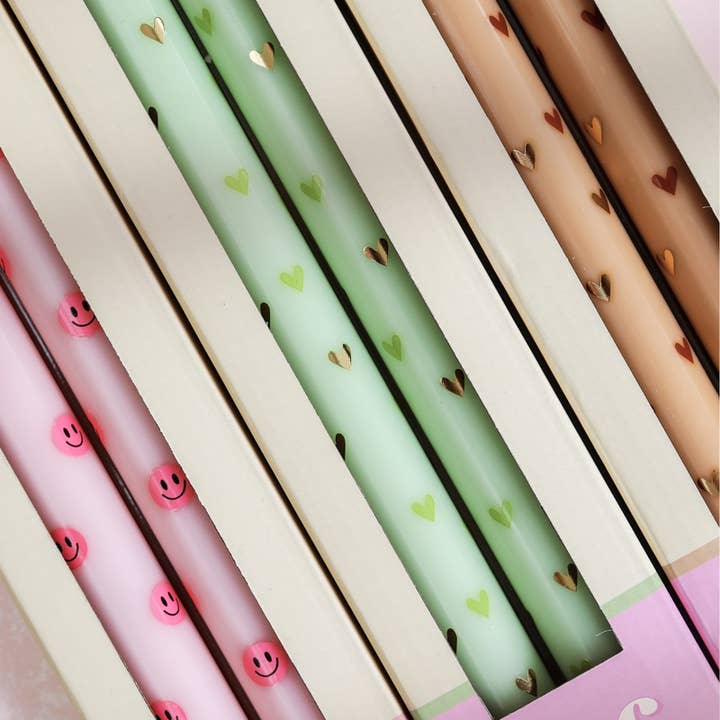 Aifcandles - Vendita all'ingrosso Candela senza fiamma - Candela a Colonna LED Smiley Rosa - Set di 216